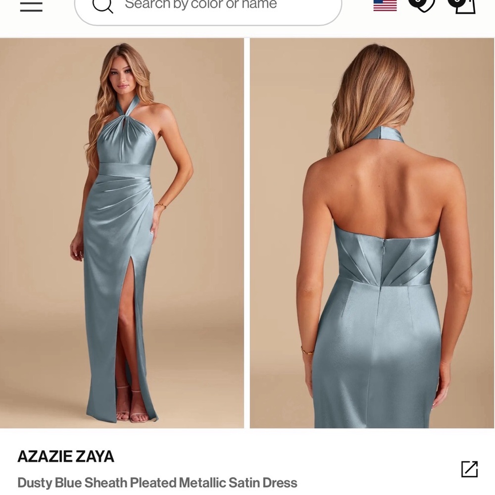 Dusty blue bridesmaid dress